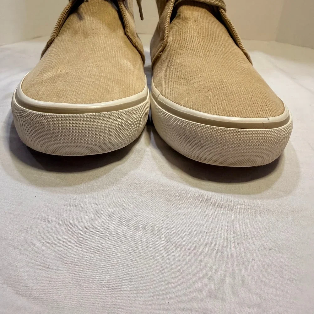 Polo Ralph Lauren Talin Tan Corduroy Suede Mid Top Sneakers Mens 11.5 D Horse